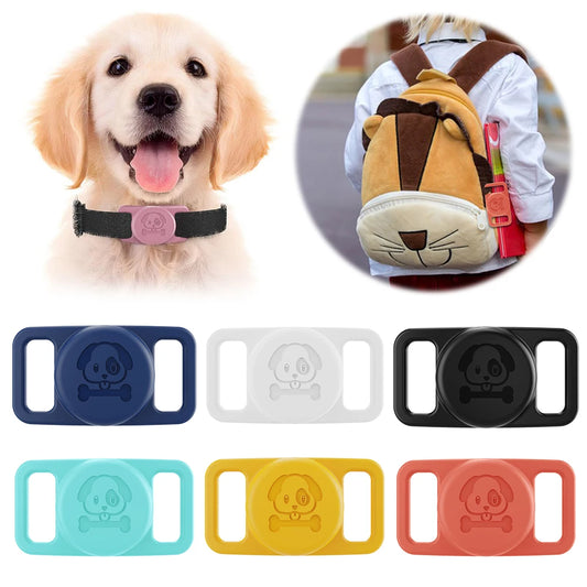 Durable Waterproof Silicone Airtag Case for Pet Collars 06 to 11 Inch Anti Lost Tracker for Dogs and Cats