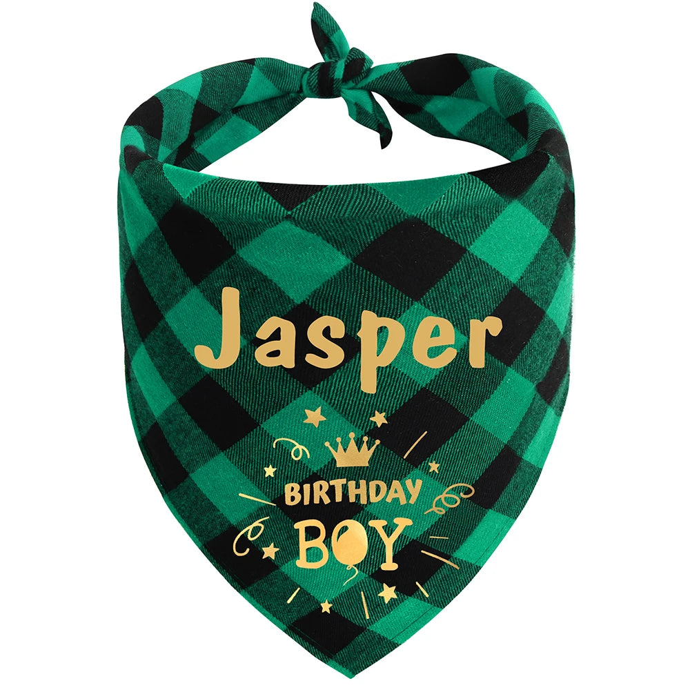 Free Custom Christmas Dog Bandana Cute Birthday Pet Puppy Triangle Scarf Adjustable Bandanas Bibs for Dogs Cats Pet Supplies Pug