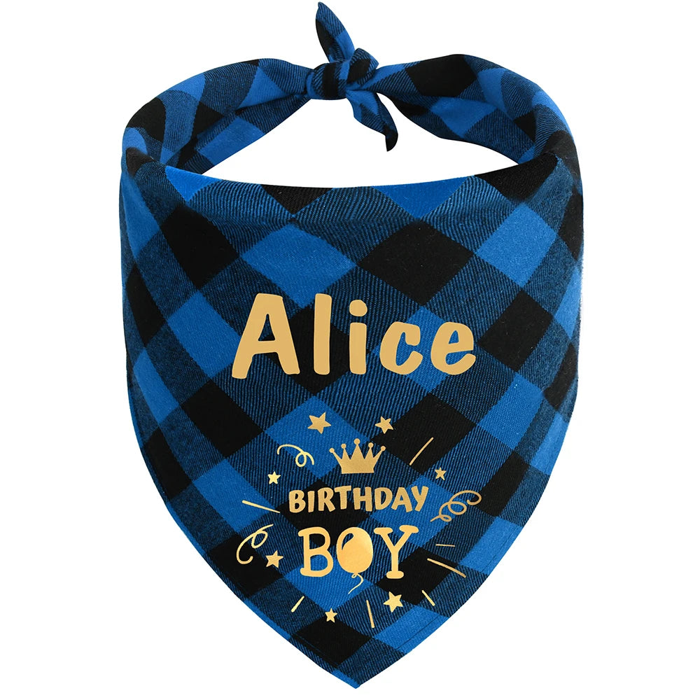 Free Custom Christmas Dog Bandana Cute Birthday Pet Puppy Triangle Scarf Adjustable Bandanas Bibs for Dogs Cats Pet Supplies Pug