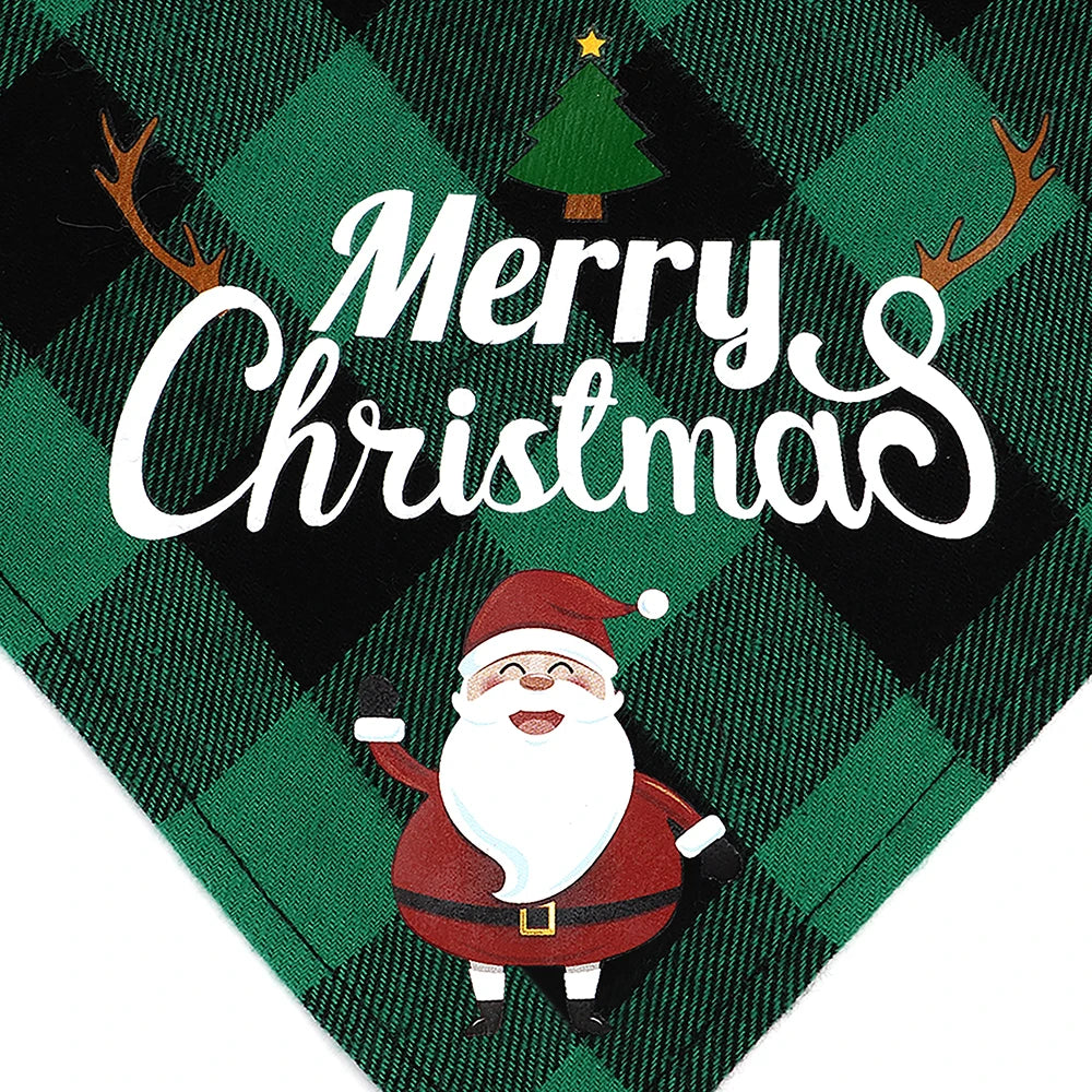 Free Custom Christmas Dog Bandana Cute Birthday Pet Puppy Triangle Scarf Adjustable Bandanas Bibs for Dogs Cats Pet Supplies Pug