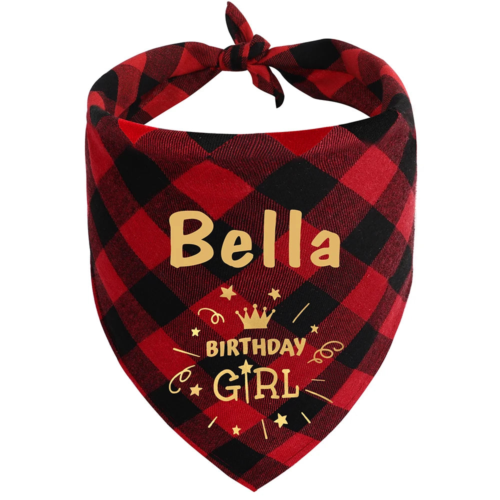 Free Custom Christmas Dog Bandana Cute Birthday Pet Puppy Triangle Scarf Adjustable Bandanas Bibs for Dogs Cats Pet Supplies Pug